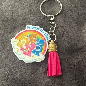 Care Bears 'Friends for Life' Keychain with Hot Pink Tassel